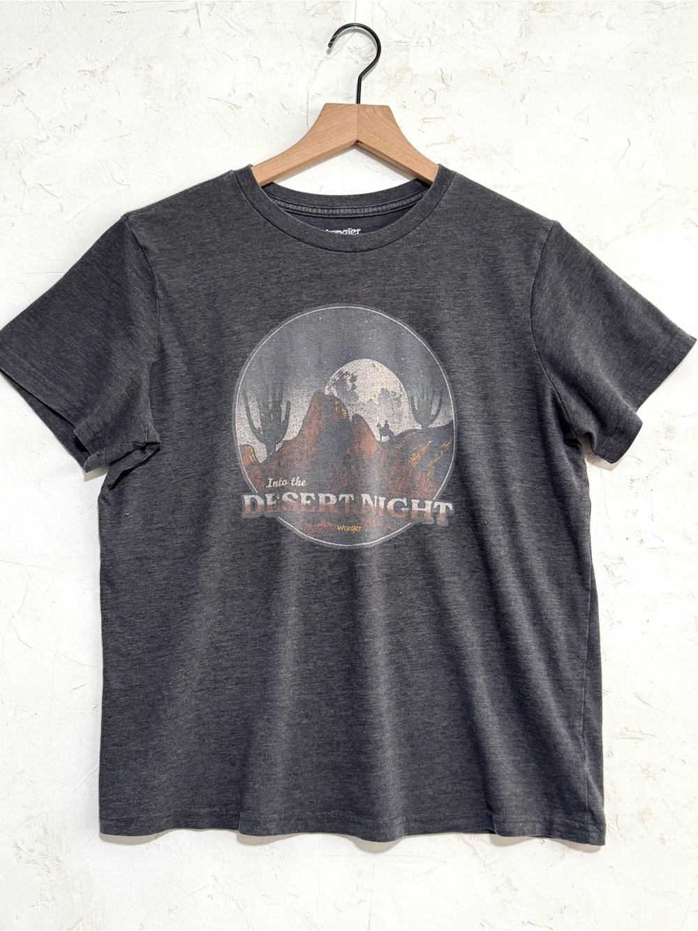 Wrangler Desert Night Graphic Tee Charcoal Large Western Cactus